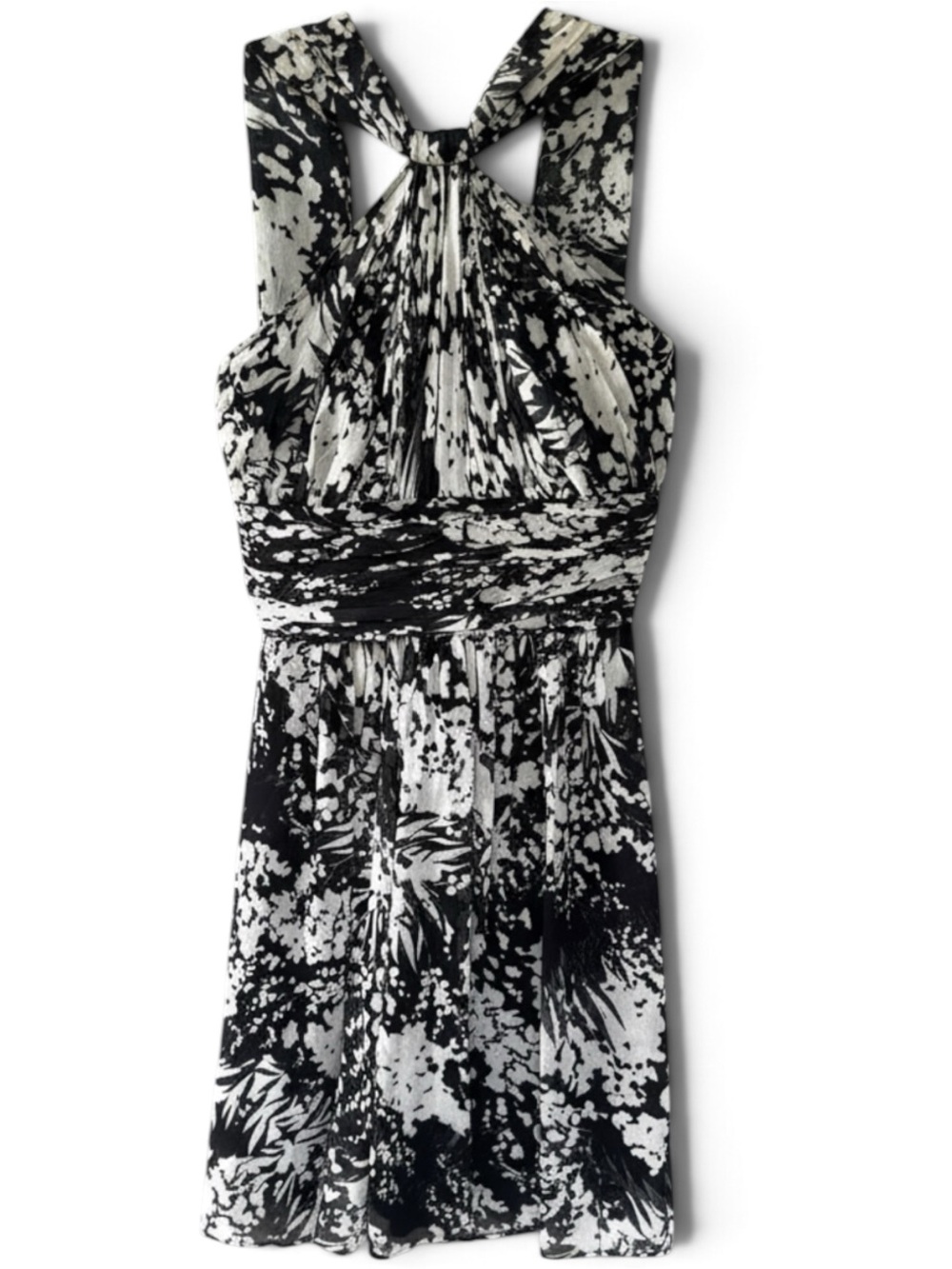 Karen Millen Cocktail silk Dress black and white size 4